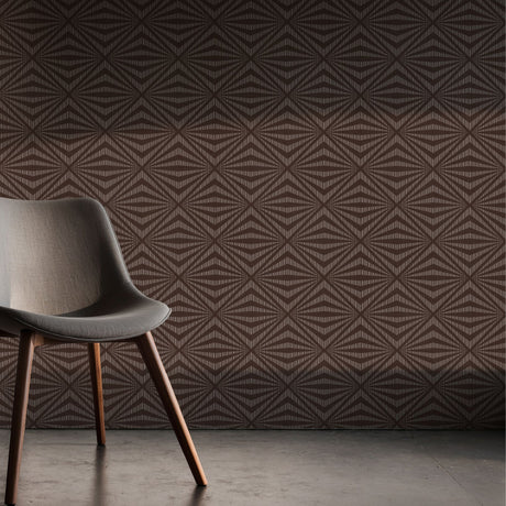 Spike Theory | Brown Geometrical Masculine Art Deco Wallpaper Wallpaper Sckribbles