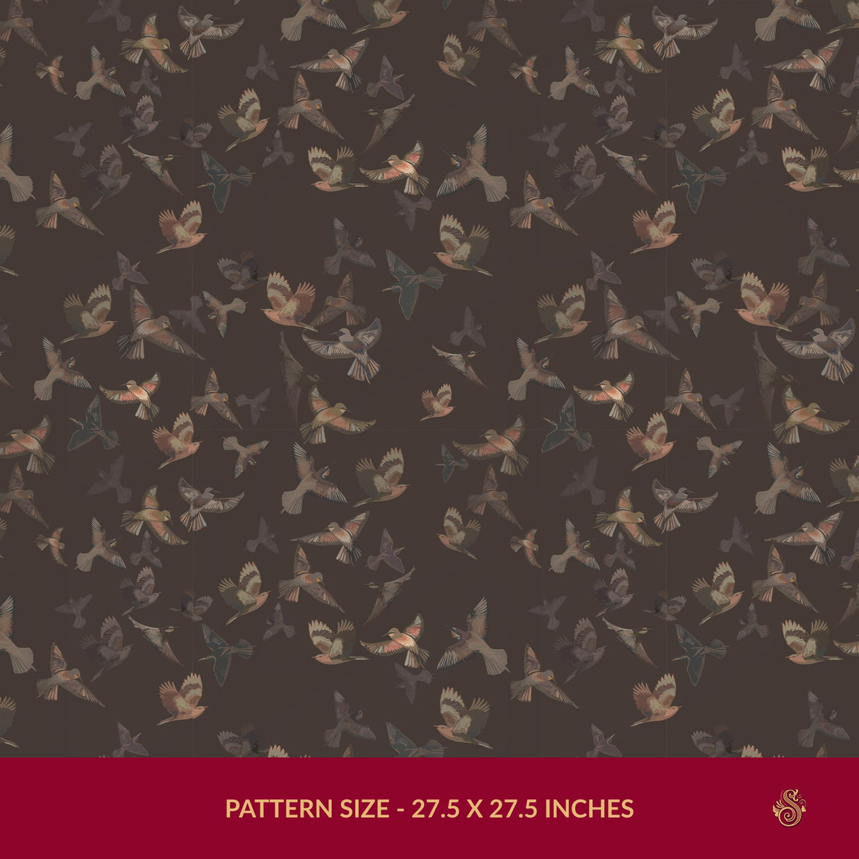 Dreamy Birds | Dark Moody Muted Whimsical Bird Wallpaper Wallpaper Sckribbles