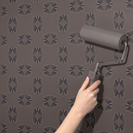 Unlit Wings | Moody Muted Brown Geometric Moth Wallpaper Wallpaper Sckribbles