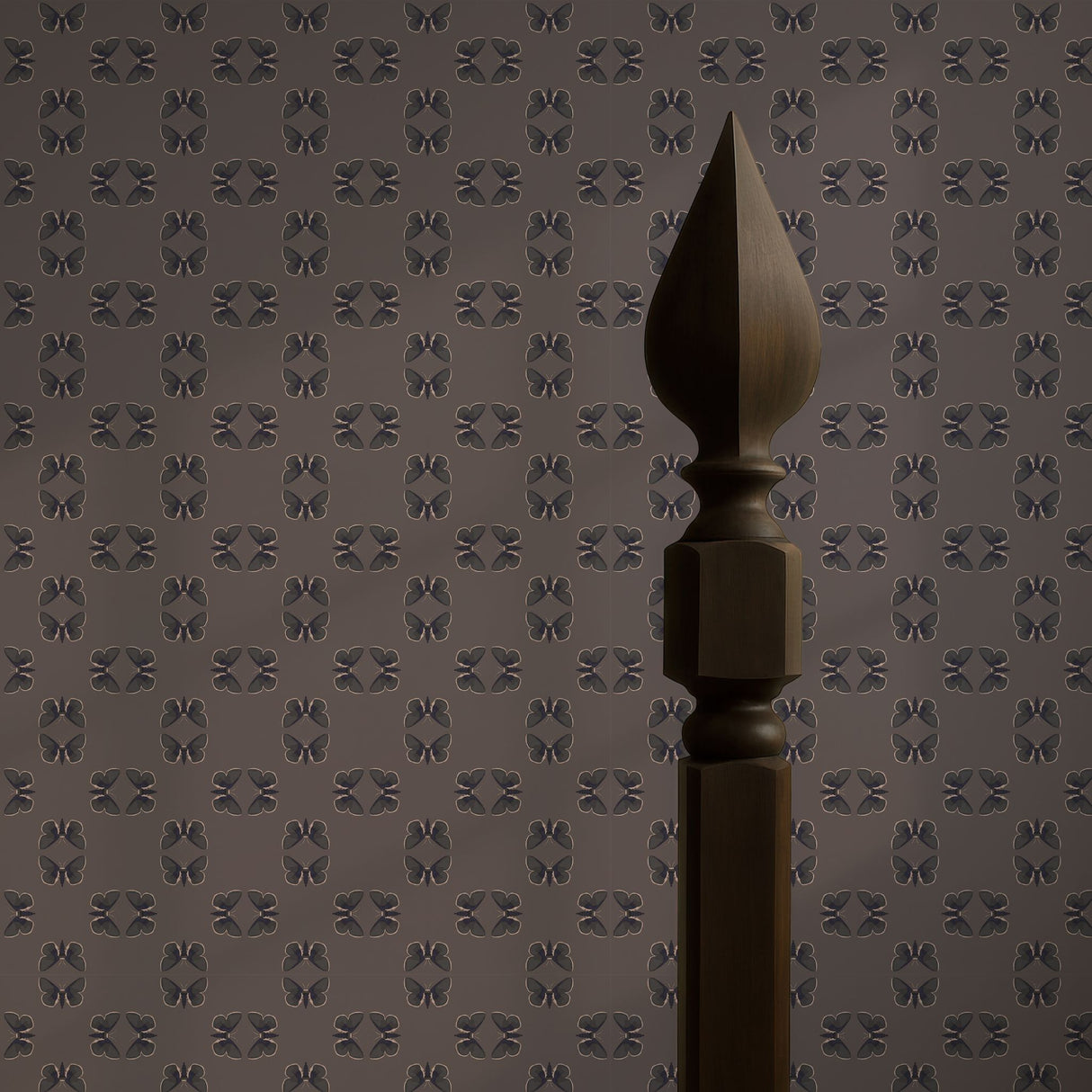Unlit Wings | Moody Muted Brown Geometric Moth Wallpaper Wallpaper Sckribbles