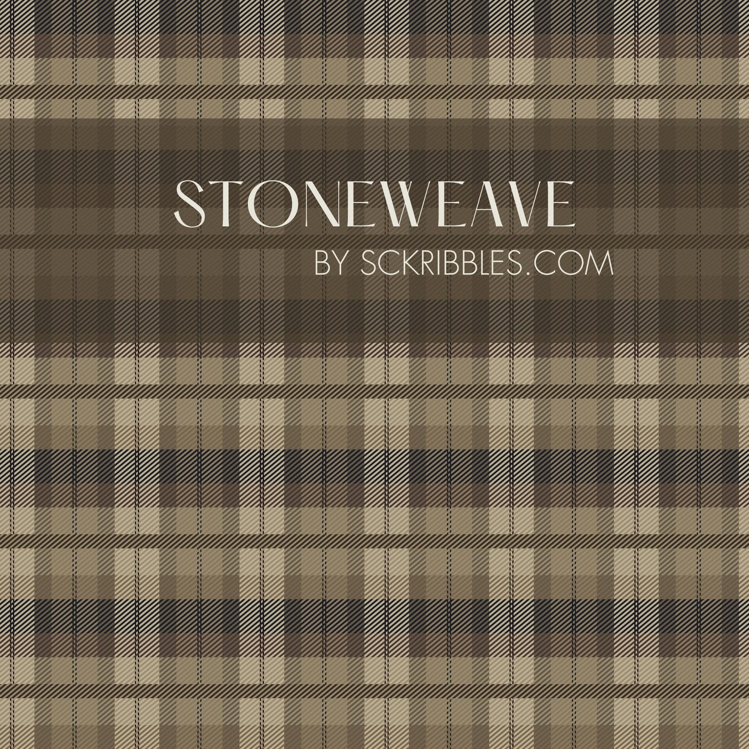 Stoneweave | Neutral Brown Classic Traditional Plaid Wallpaper Wallpaper Sckribbles