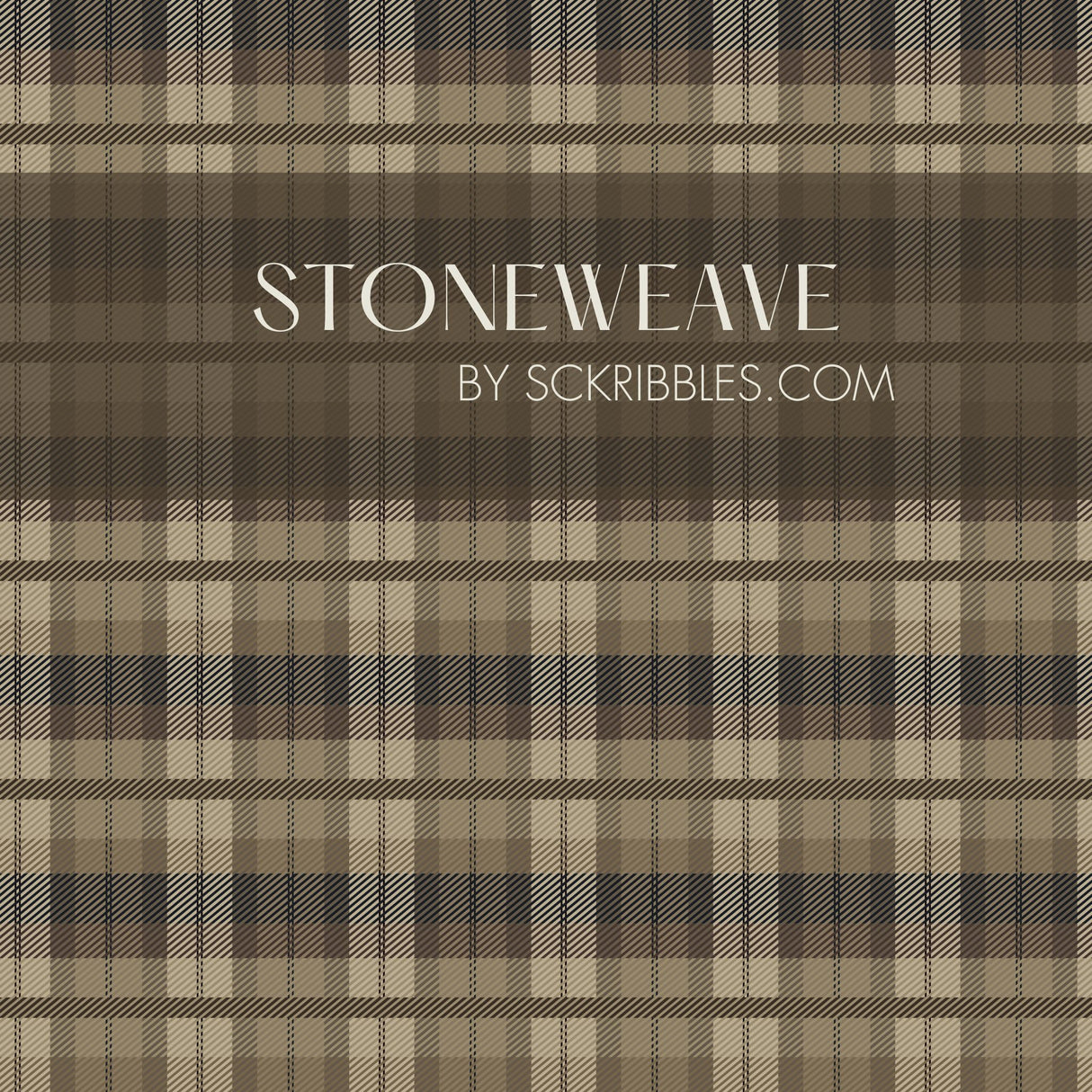 Stoneweave | Neutral Brown Classic Traditional Plaid Wallpaper Wallpaper Sckribbles