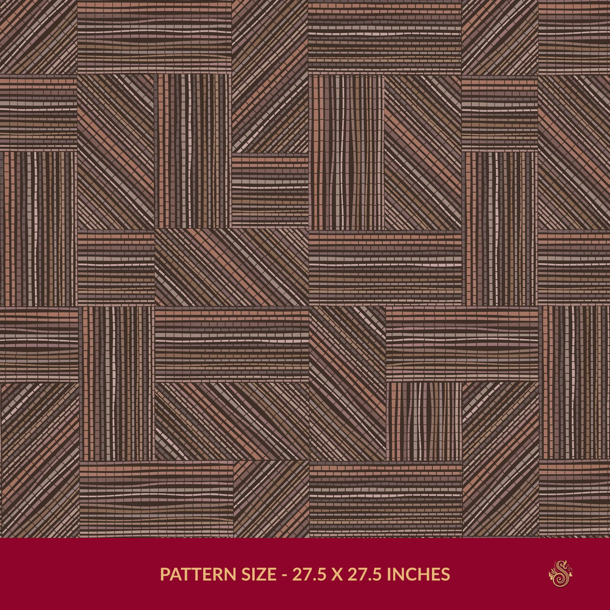Organic Weave | Rustic Brown Geometrical Wallpaper Wallpaper Sckribbles Signature - Premium Non-Woven Roll - 27.5 in x 32.8 ft (70 cm × 10 m)