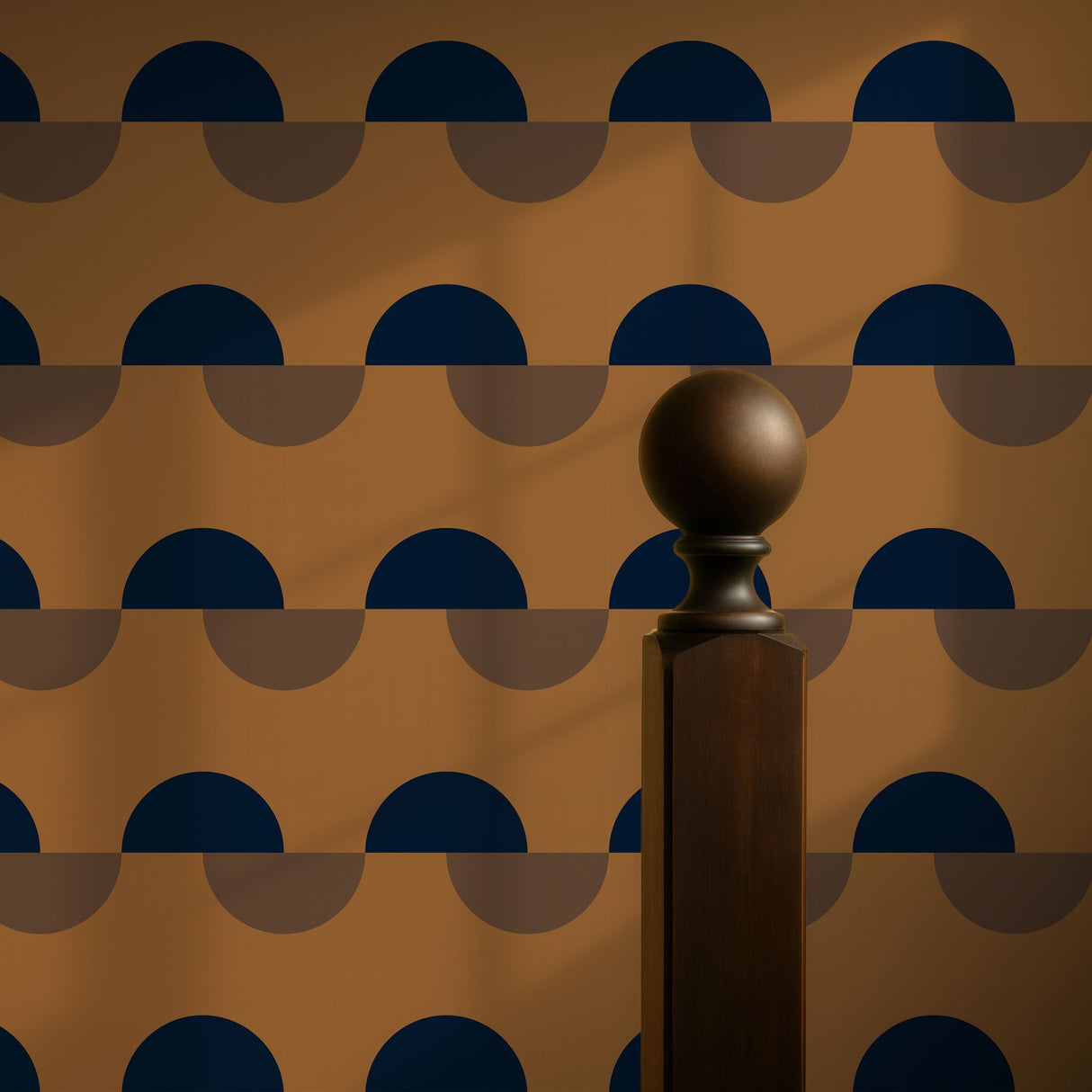 Modern Spheres | Retro Contemporary Abstract Geometrical Semi-Circles Wallpaper Wallpaper Sckribbles