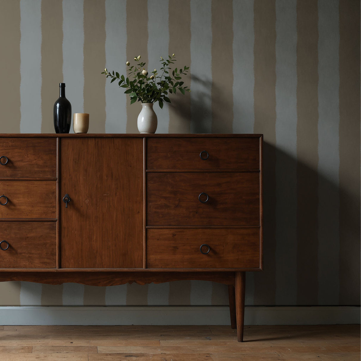 Roughened Rails | Maximalist Bold Jagged Vertical Striped Wallpaper Wallpaper Sckribbles