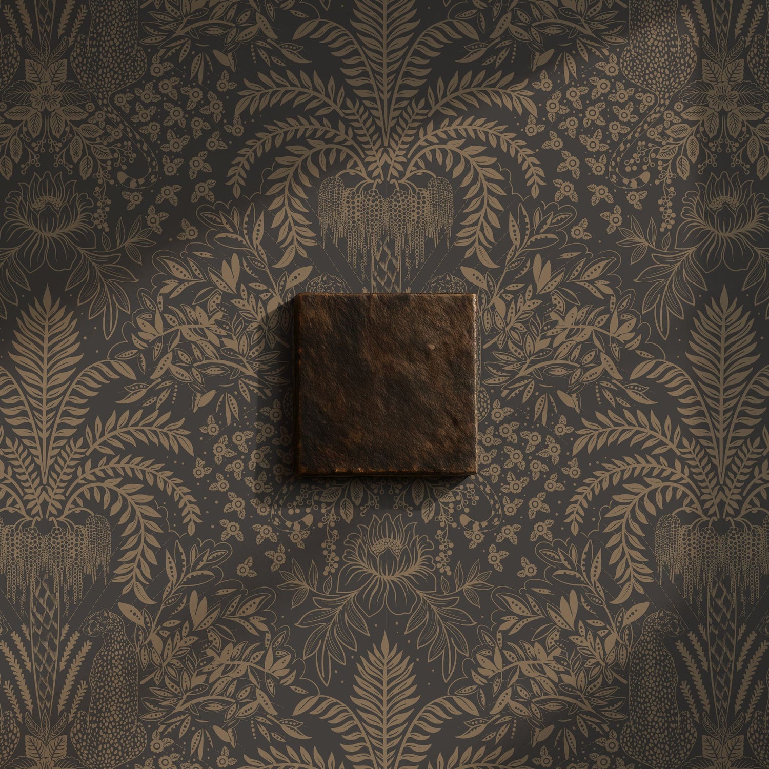 Leopard's Lair | Tropical Palm Tree Jungle Wallpaper Wallpaper Sckribbles