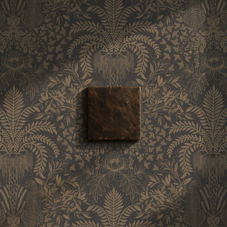 Leopard's Lair | Tropical Palm Tree Jungle Wallpaper Wallpaper Sckribbles
