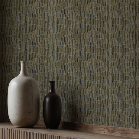 Worn & Torn | Neutral Organic Earthy Abstract Striped Wallpaper Wallpaper Sckribbles