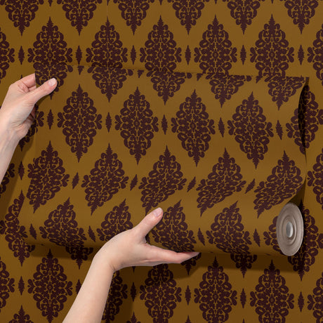 Ornate Grace | Vintage Opulent Regal Victorian Damask Wallpaper Wallpaper Sckribbles