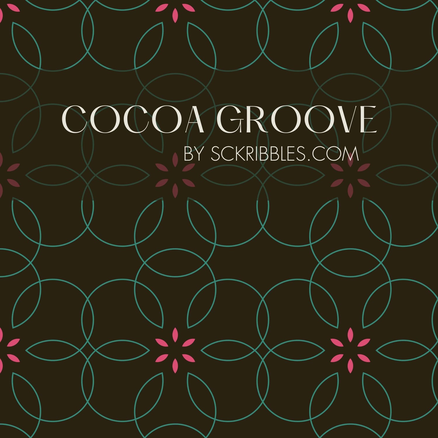 Bloomatrix | Geometrical Floral Retro Wallpaper Wallpaper Sckribbles Traditional - (Non-Woven) Sample 14'' x 14'' / 35 x 35 cm Cocoa Groove
