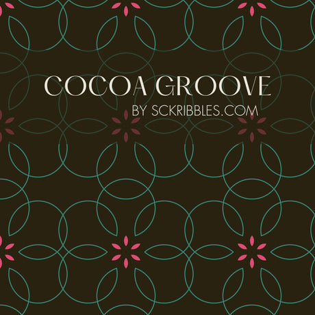 Bloomatrix | Geometrical Floral Retro Wallpaper Wallpaper Sckribbles Traditional - (Non-Woven) Sample 14'' x 14'' / 35 x 35 cm Cocoa Groove