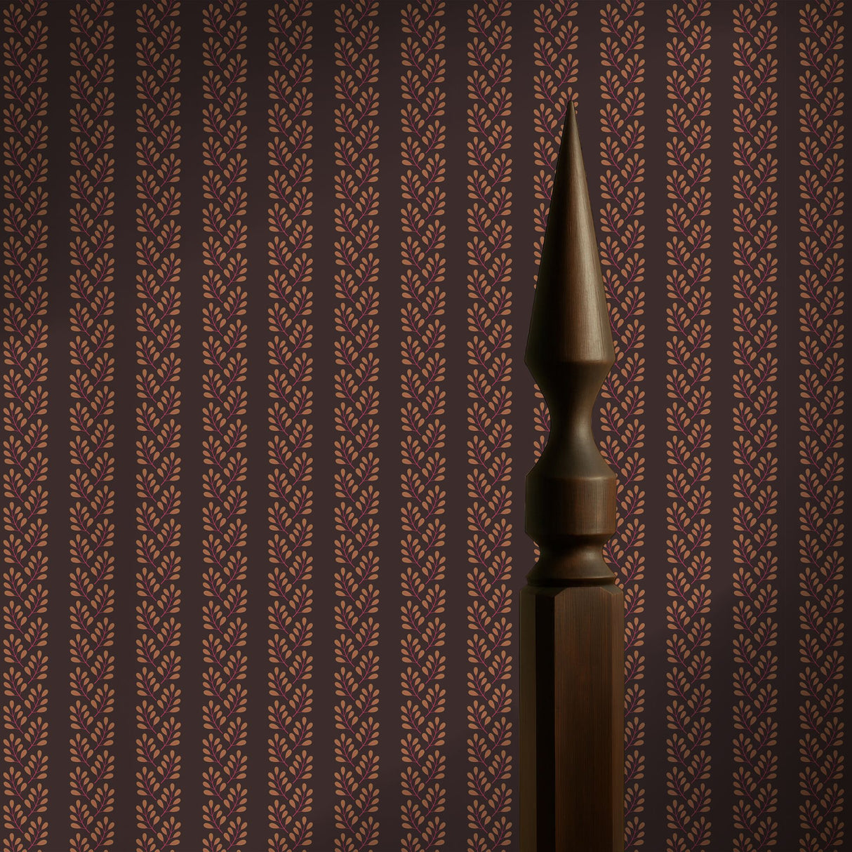 Linear Leaves | Botanical Vines Striped Leaf Foliage Wallpaper