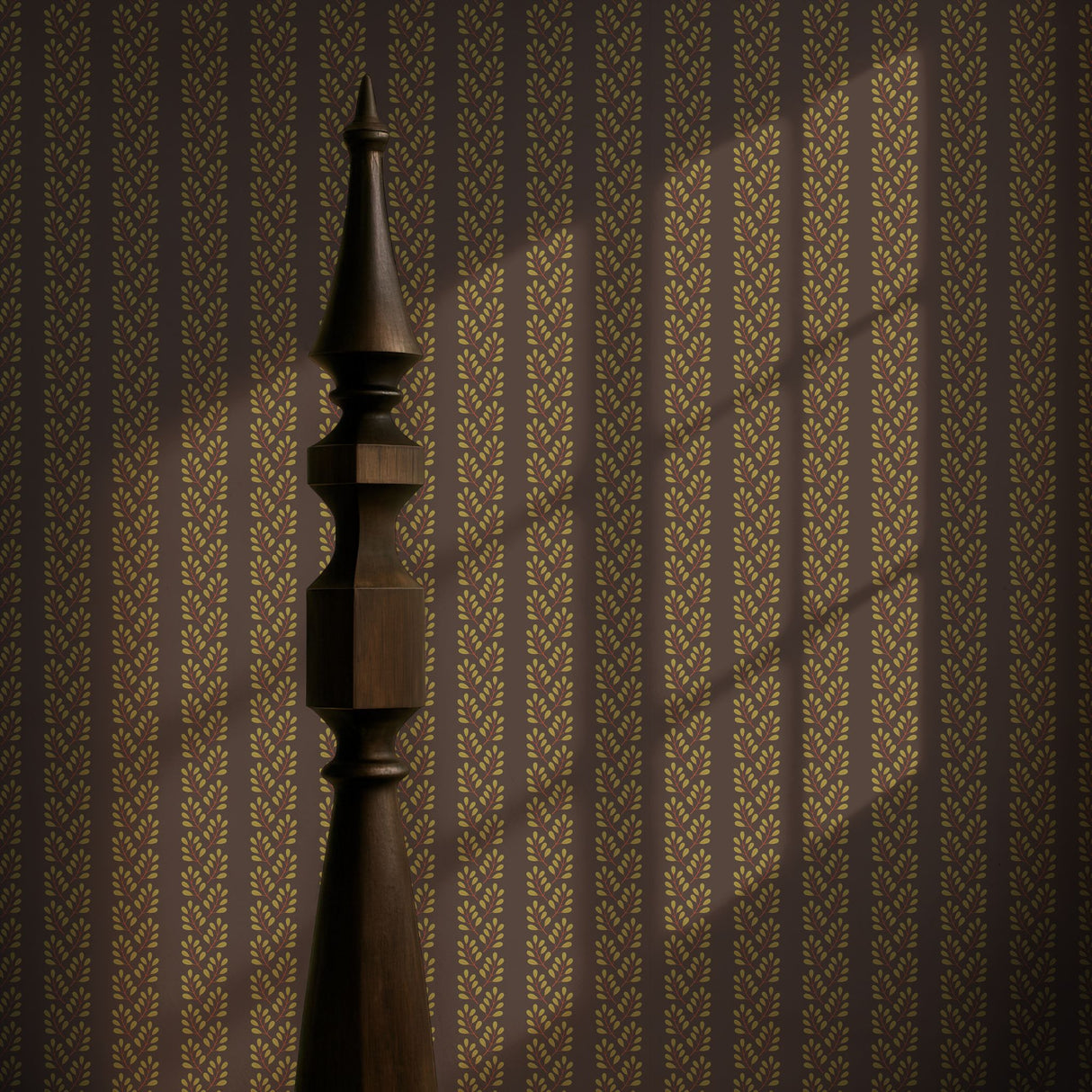 Linear Leaves | Botanical Vines Striped Leaf Foliage Wallpaper