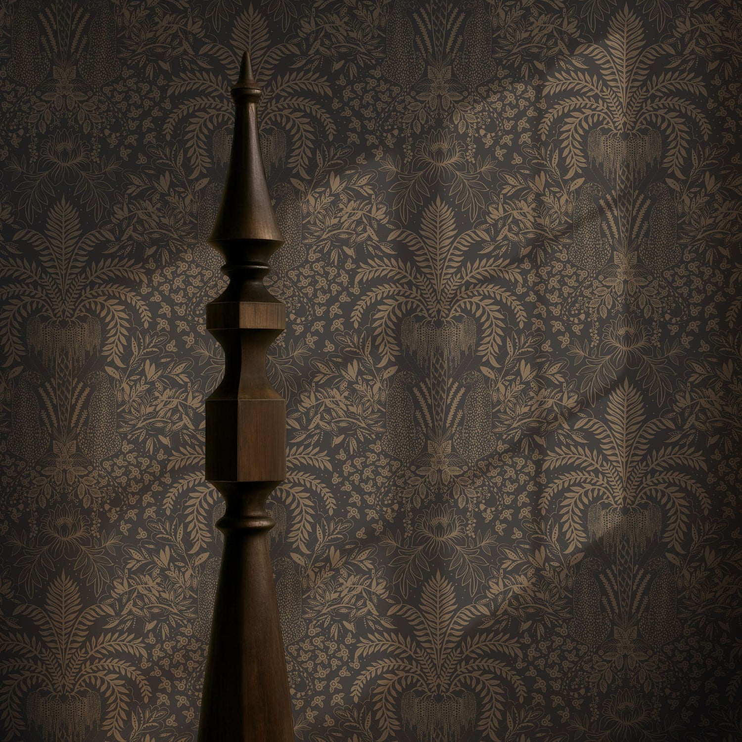 Leopard's Lair | Tropical Palm Tree Jungle Wallpaper Wallpaper Sckribbles