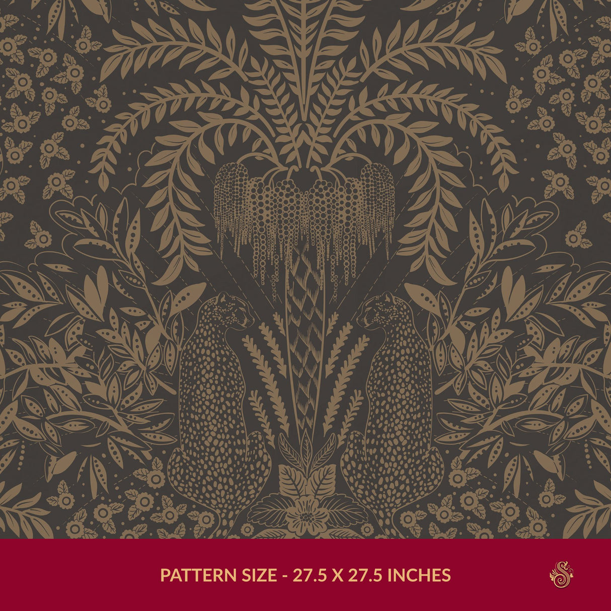 Leopard's Lair | Tropical Palm Tree Jungle Wallpaper Wallpaper Sckribbles Signature - Premium Non-Woven Roll - 27.5 in x 32.8 ft (70 cm × 10 m) Bone Prowl