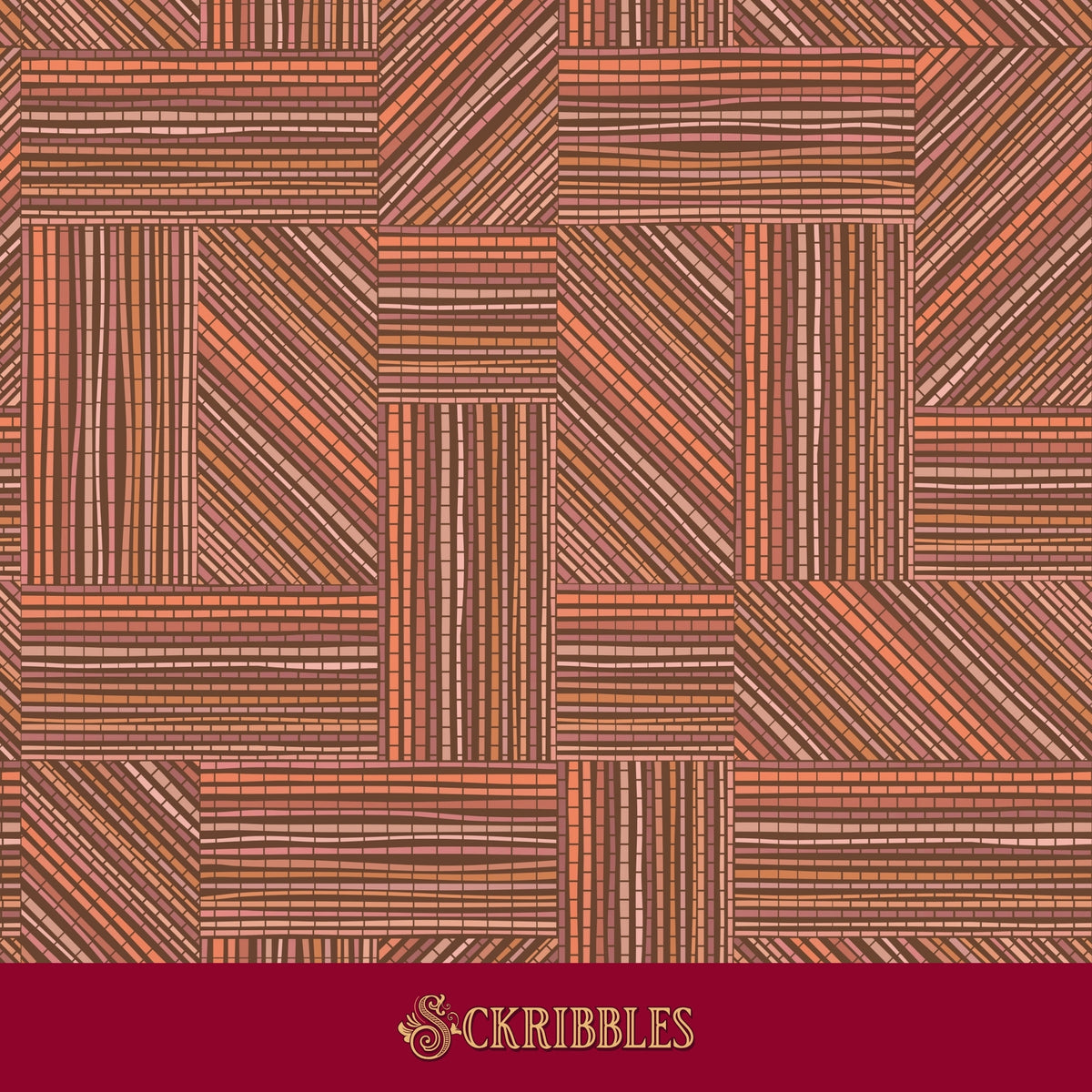 Brown and orange abstract shapes wallpaper.