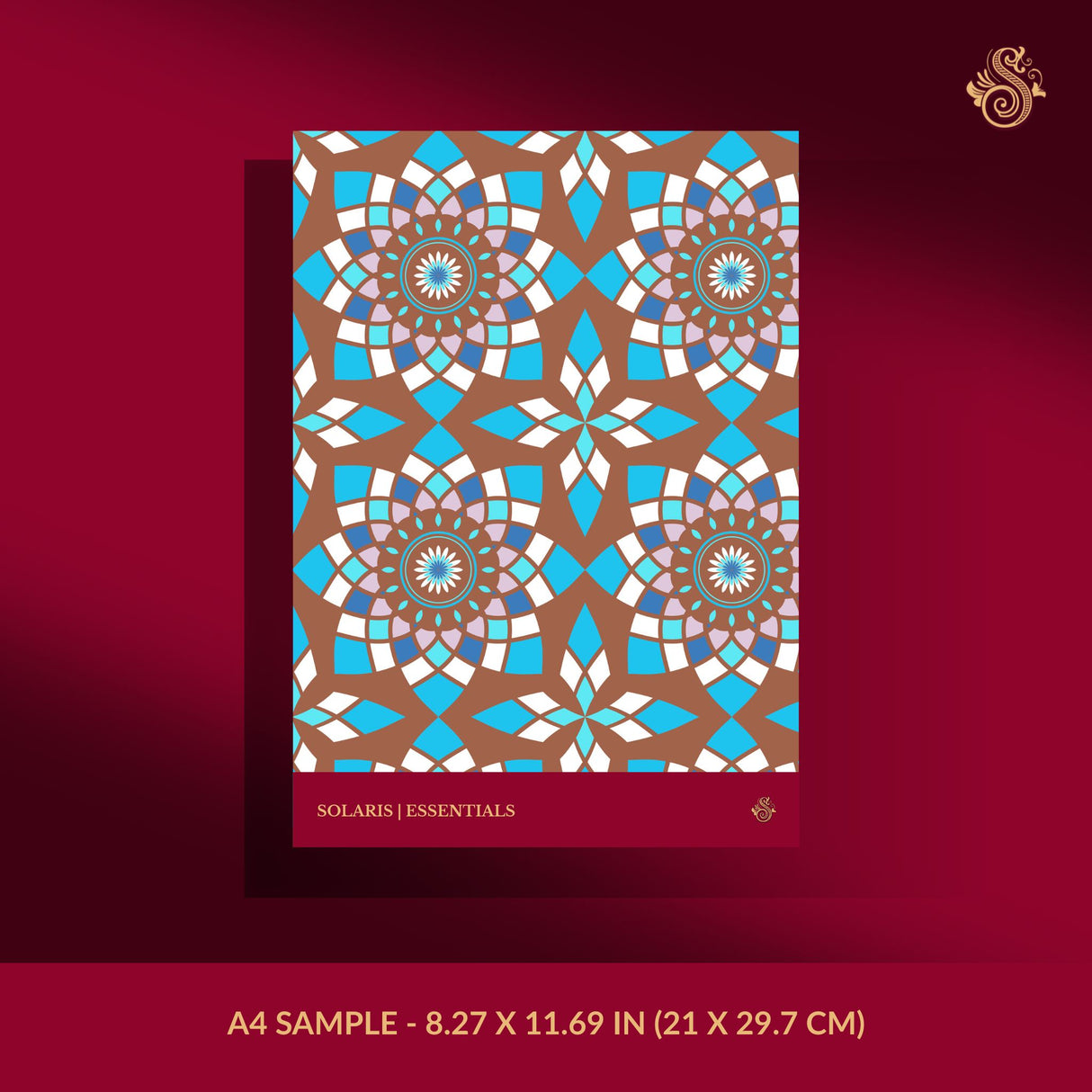 Brown and blue prism wallpaper sample.