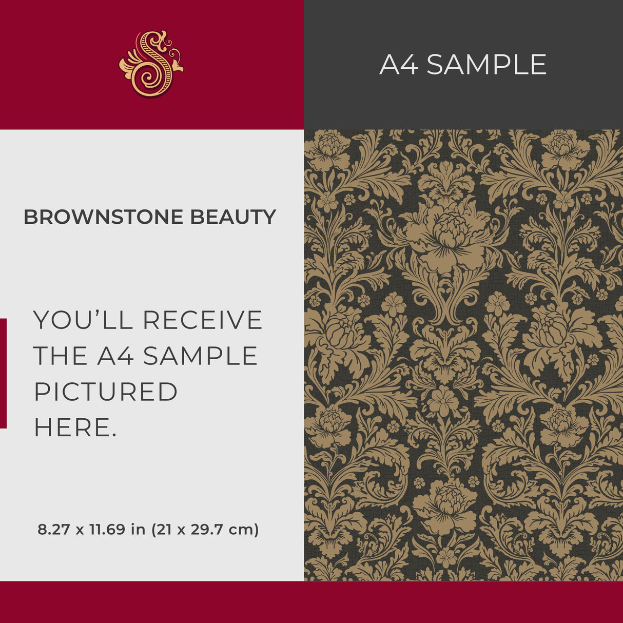 Brownstone Beauty | Neutral Brown Elegant Damask Wallpaper