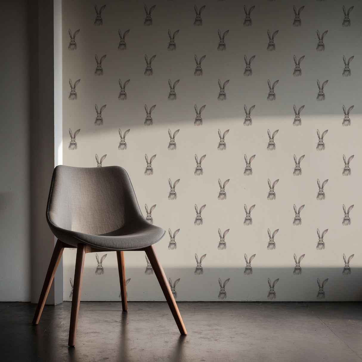 Gentle Hoppers | Cute Neutral Baby Bunny Nursery Wallpaper Wallpaper Sckribbles