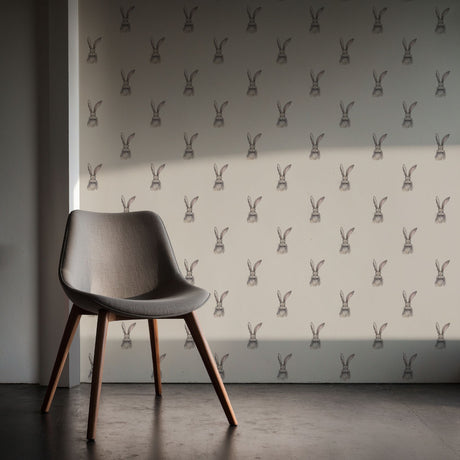 Gentle Hoppers | Cute Neutral Baby Bunny Nursery Wallpaper Wallpaper Sckribbles