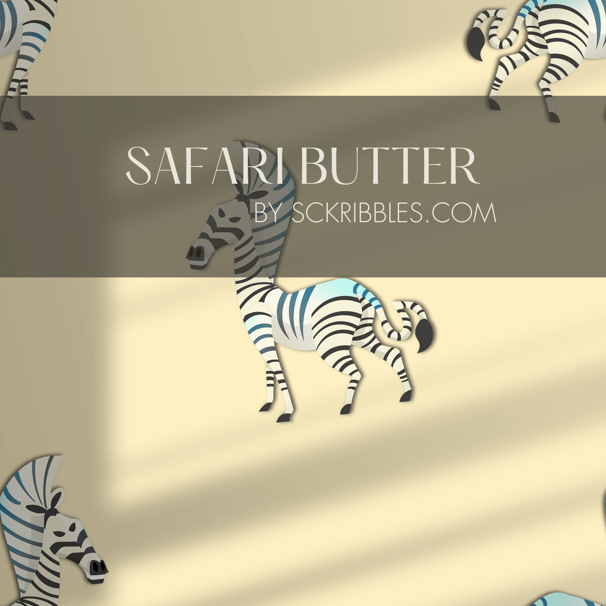 Safari Butter | Light Butter Yellow Zebra Nursery Wallpaper Wallpaper Sckribbles