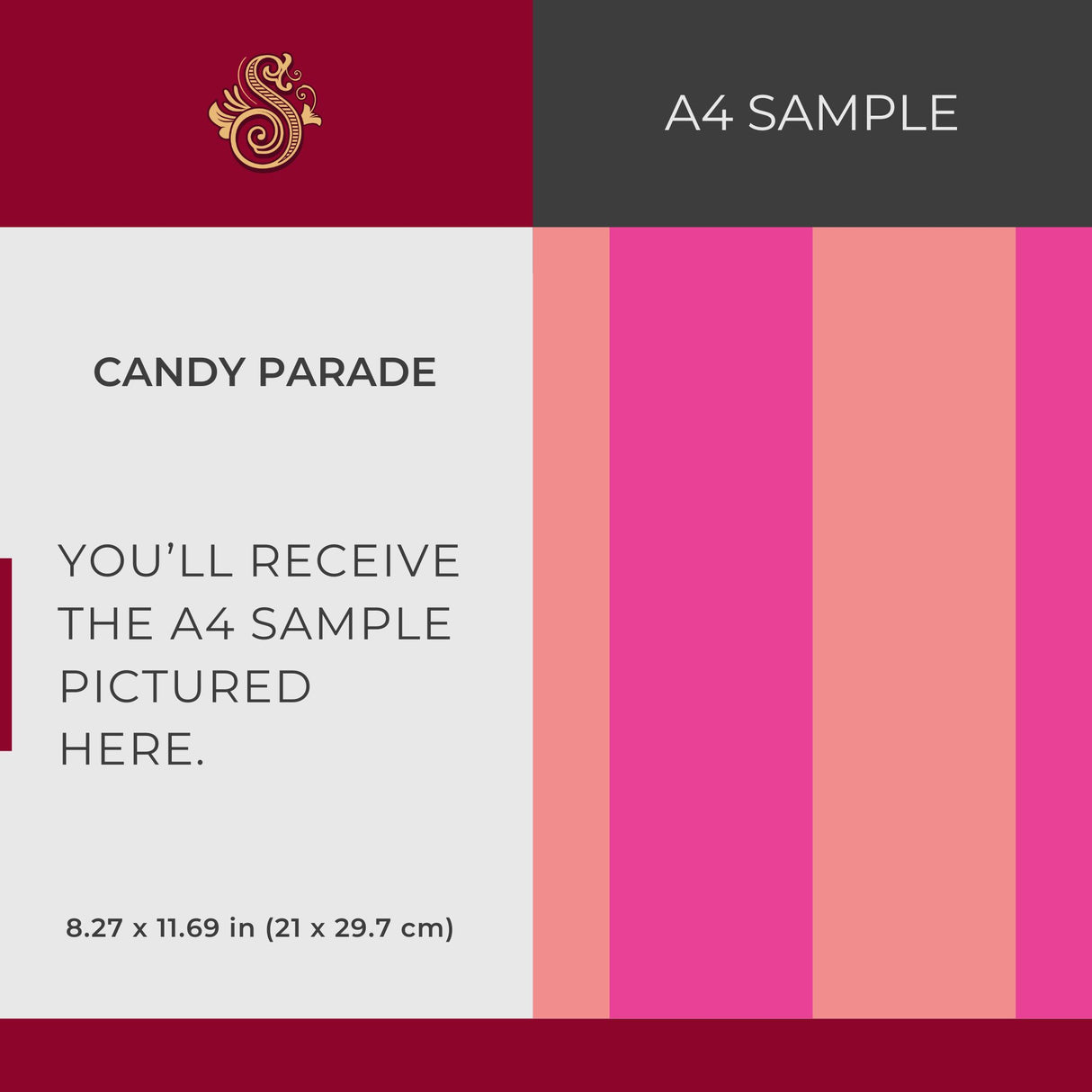 Circus Stripes | Bold Bright Colorful Vertical Striped Wallpaper Wallpaper Sckribbles Signature - Premium Non-Woven A4 Sample - 8.3 × 11.7 in (21 × 29.7 cm) Candy Parade