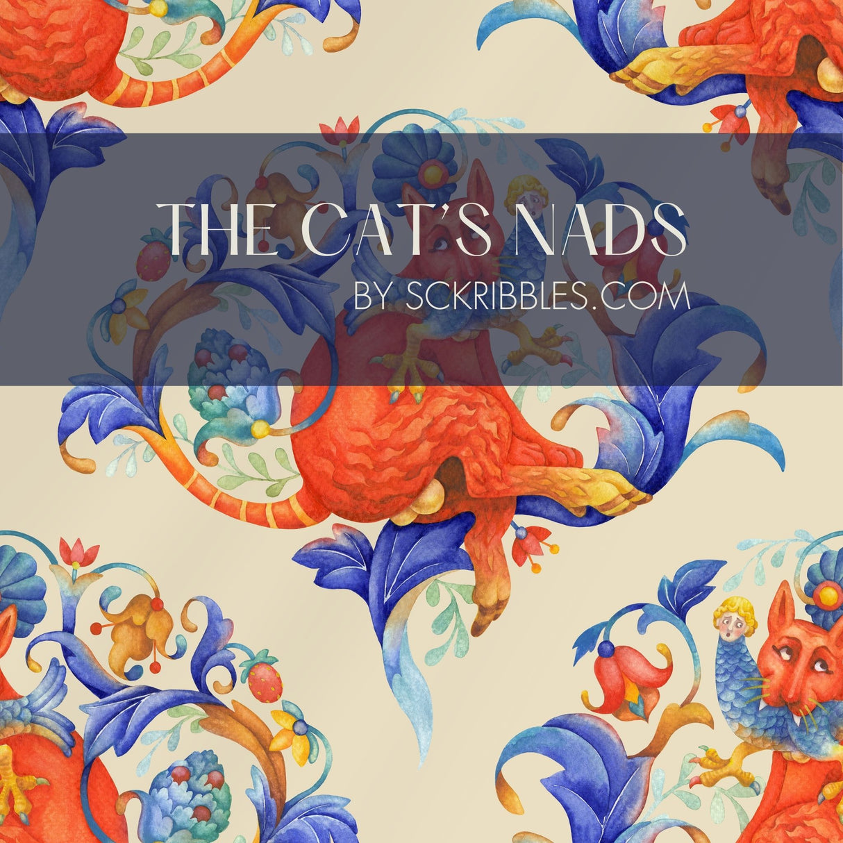 The Cat's Nads | Fun, Colorful & Whimsical Animal Wallpaper Wallpaper Sckribbles