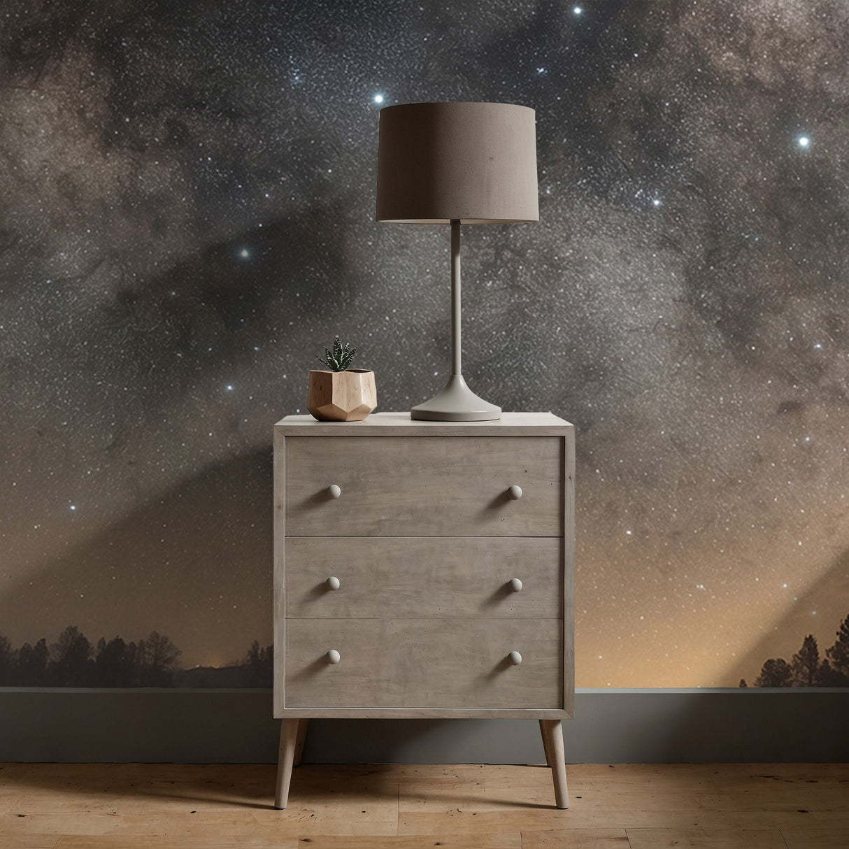 Cosmic Veil | Dark Galaxy Stars Boy's Room Wallpaper Mural Wallpaper Mural Sckribbles