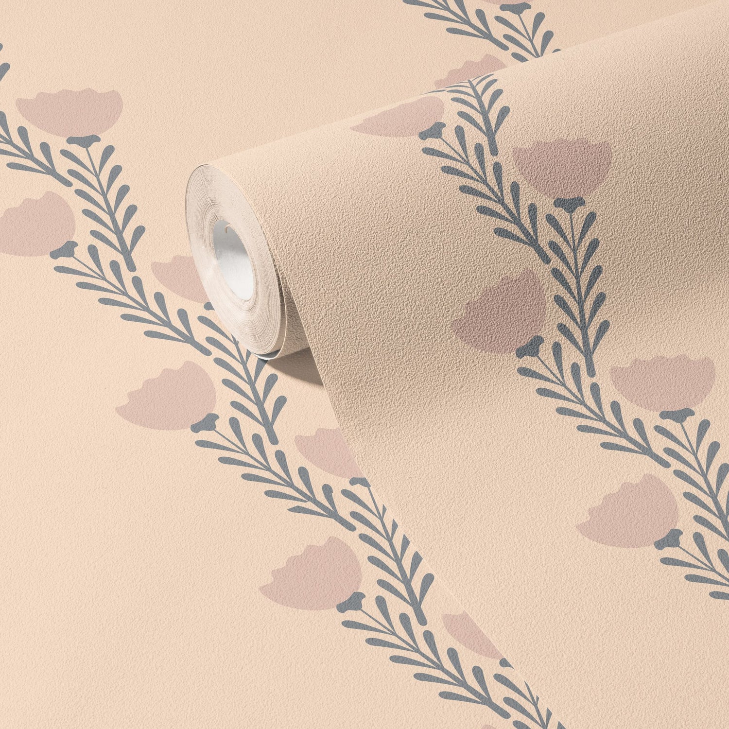 Coquette Bloom | Sweet Feminine Pink Striped Floral Wallpaper Wallpaper Sckribbles