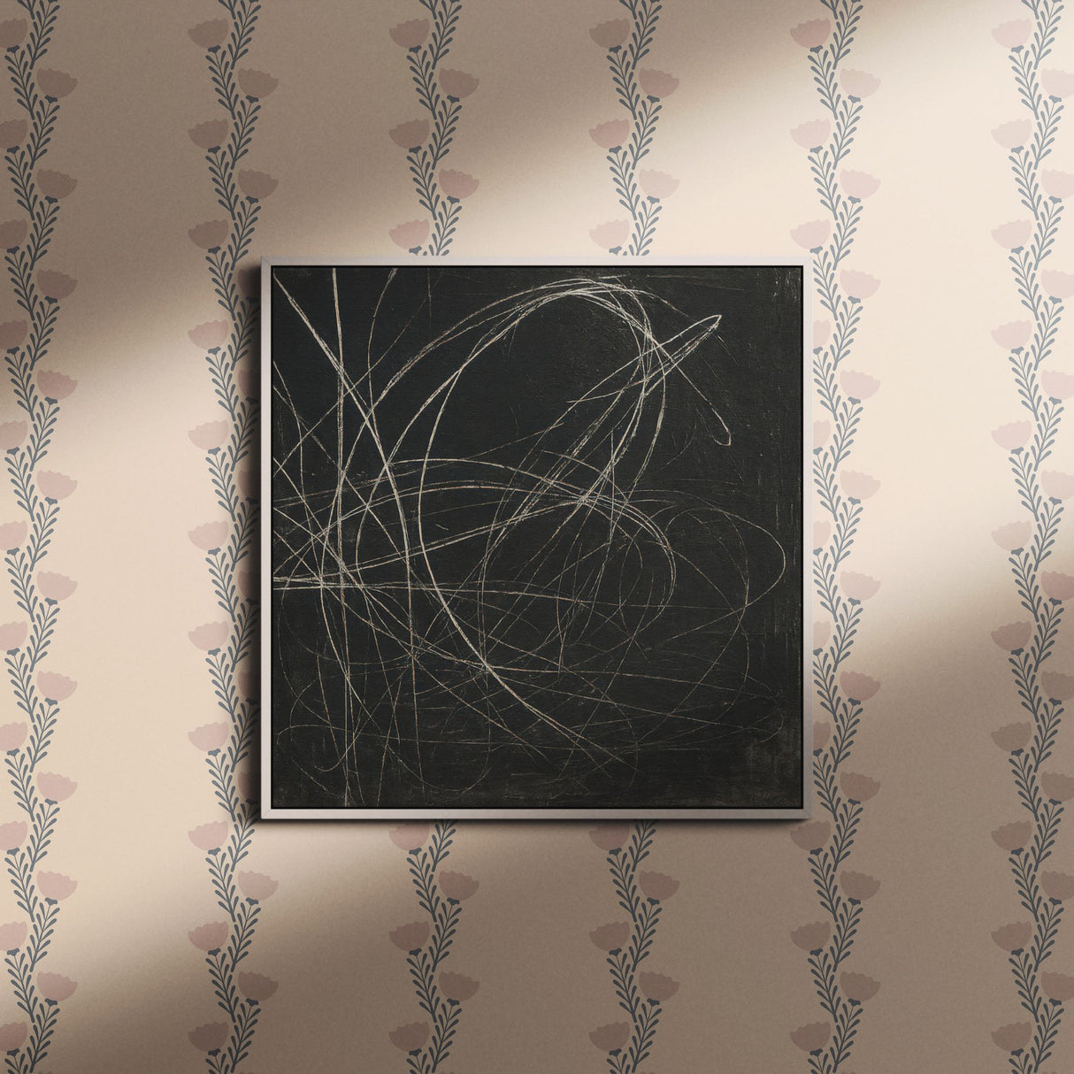 Coquette Bloom | Sweet Feminine Pink Striped Floral Wallpaper Wallpaper Sckribbles