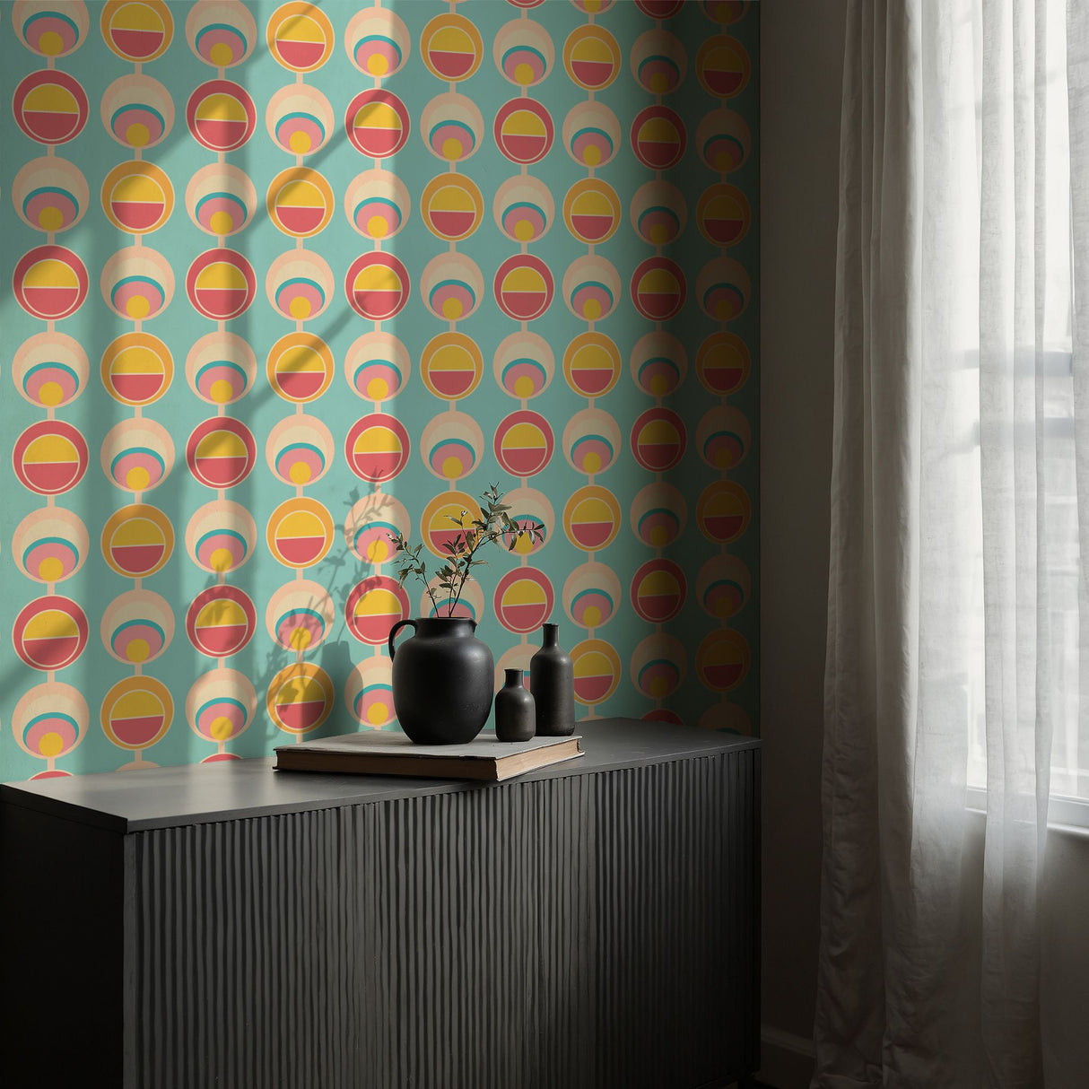 Sweet 70s | Cute Fun Pastel Circles 1970s Wallpaper Wallpaper Sckribbles