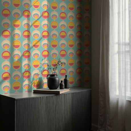 Sweet 70s | Cute Fun Pastel Circles 1970s Wallpaper Wallpaper Sckribbles