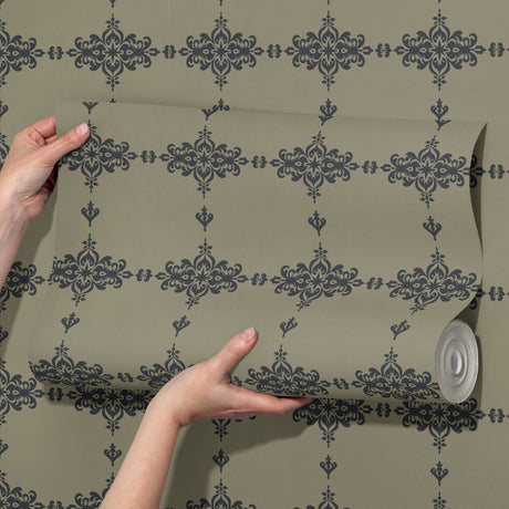 Crown Heritage | Classic French European Ornate Damask Wallpaper Wallpaper Sckribbles
