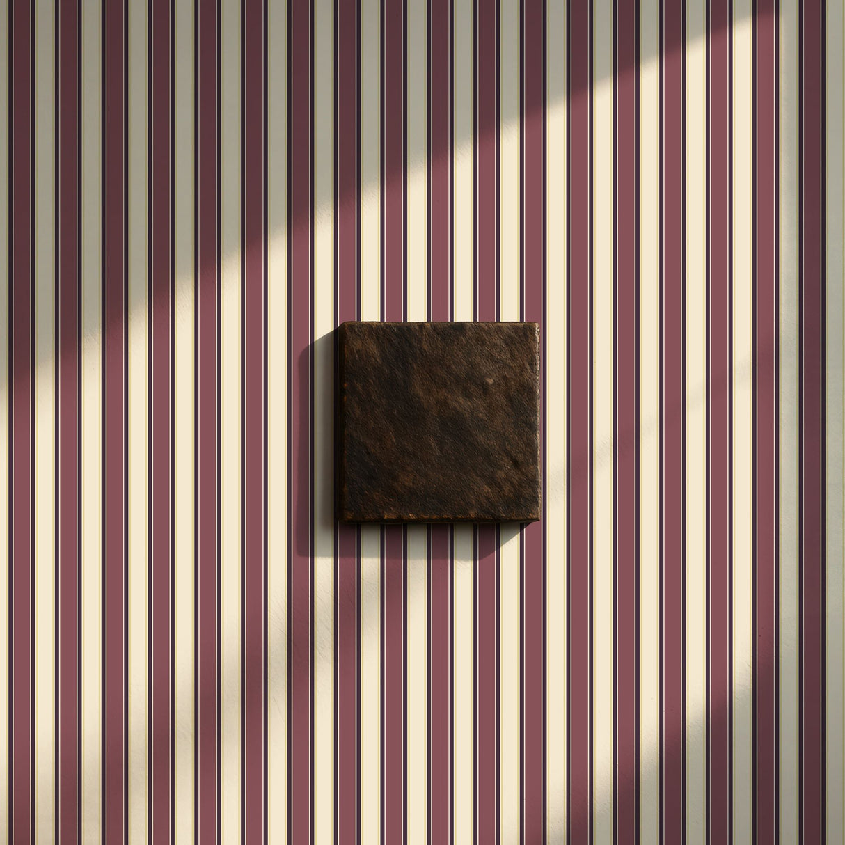 Regal Stripes | Sophisticated Classic Mauve & Cream Striped Wallpaper Wallpaper Sckribbles