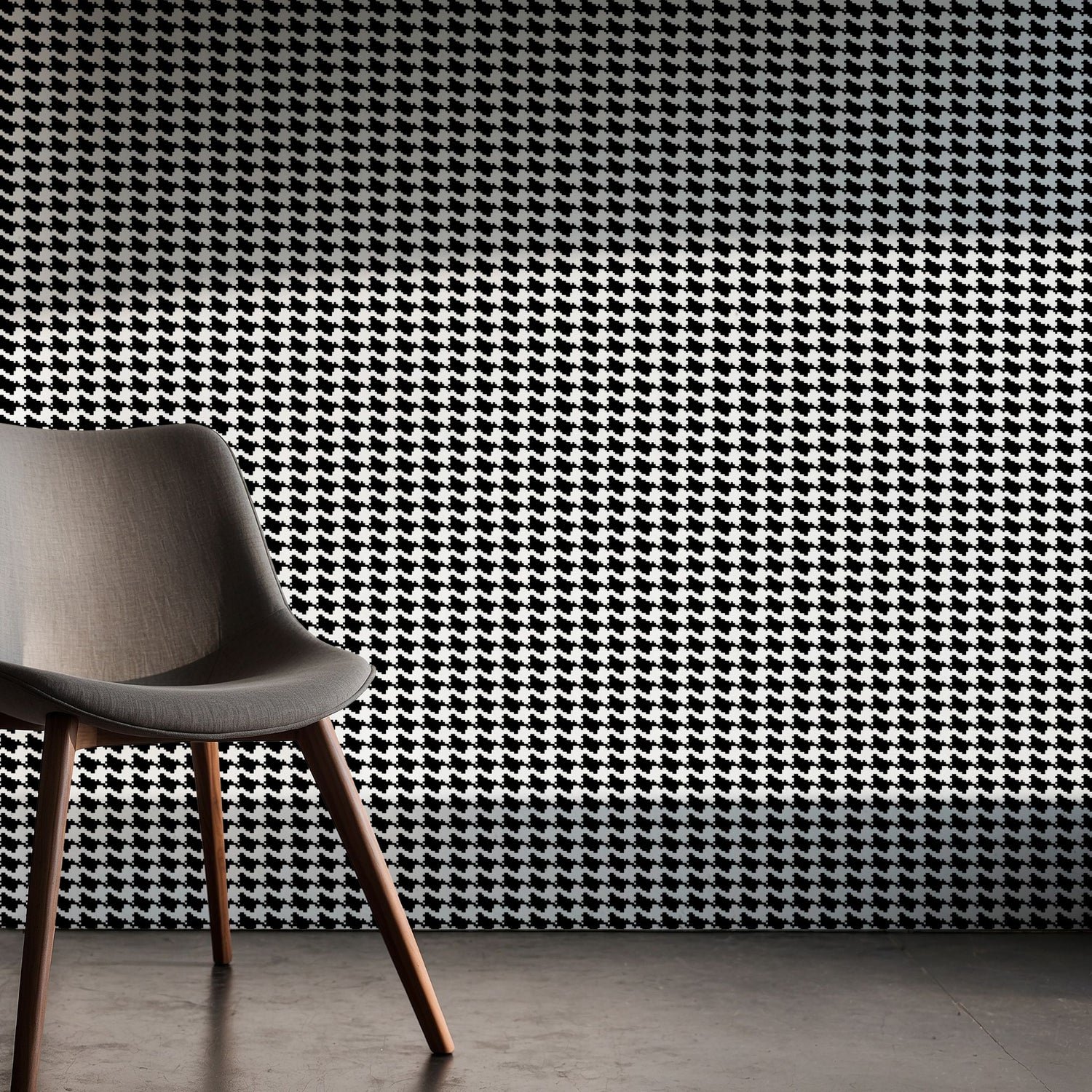 Techno Tweed | Classic Timeless Geometrical Pixelated Houndstooth Wallpaper Wallpaper Sckribbles