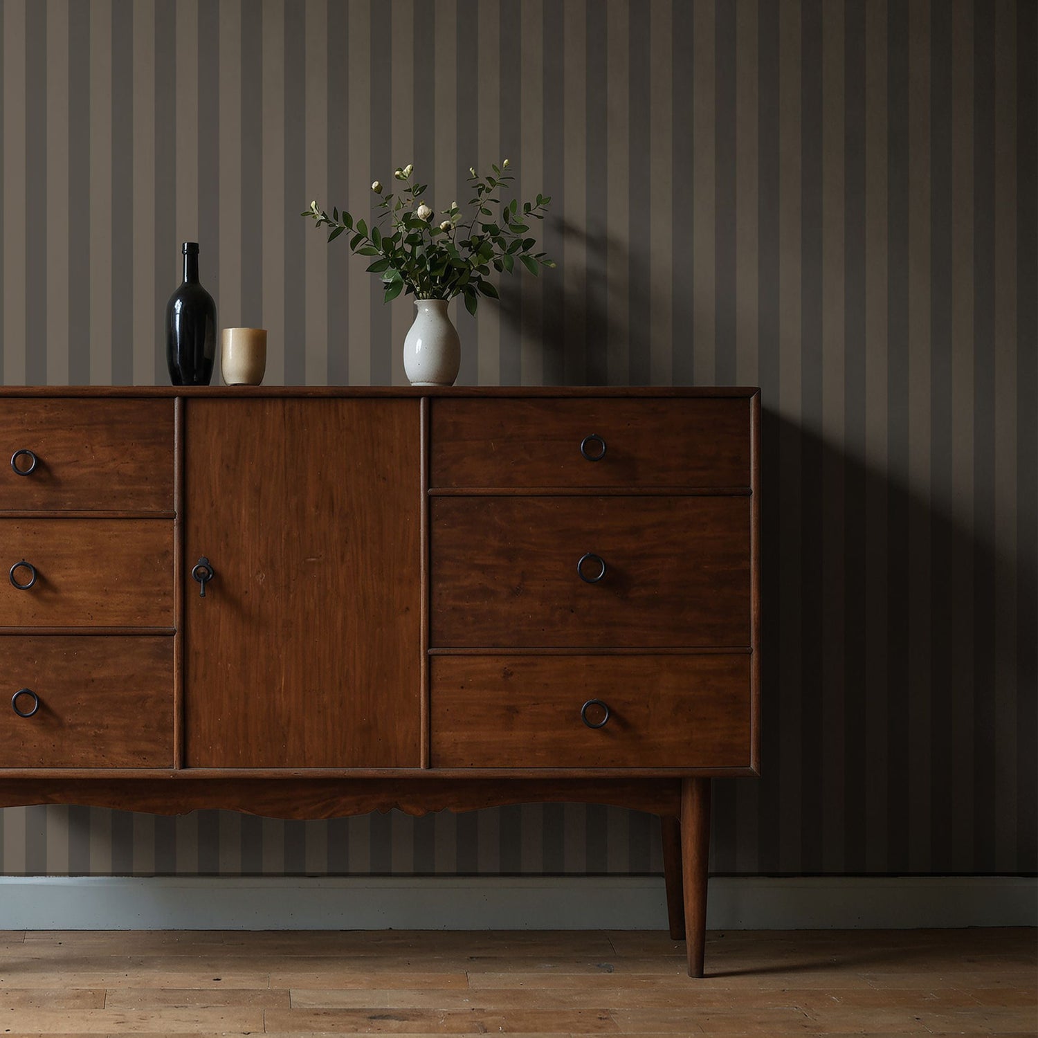 Subtle Stripes | Classic Muted Old-World Understated Striped Wallpaper Wallpaper Sckribbles