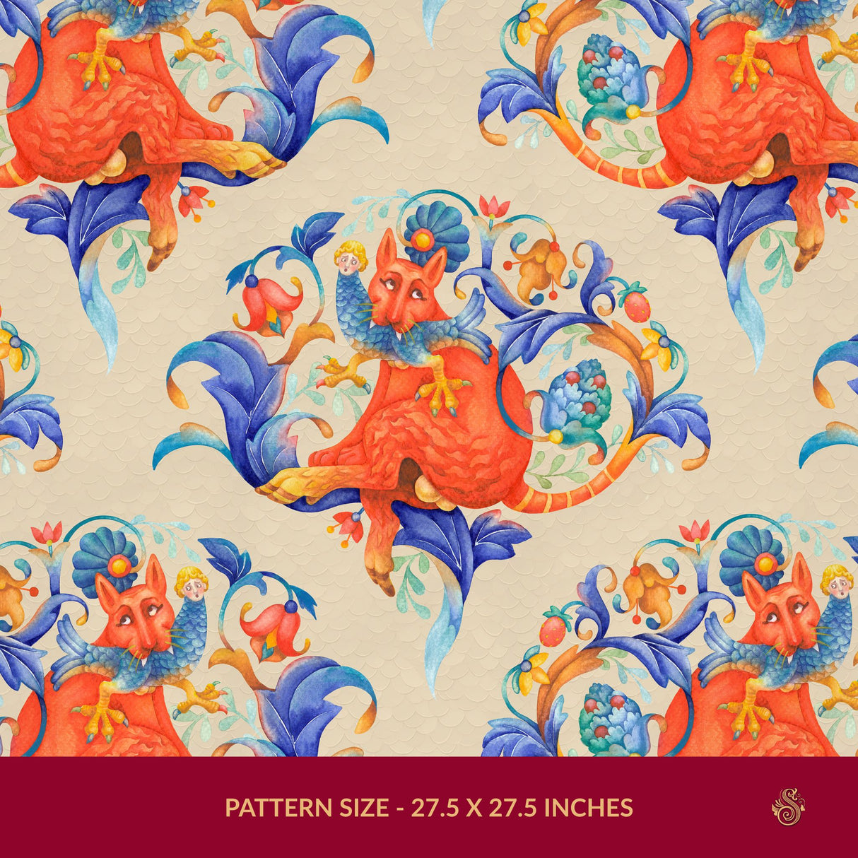 The Cat's Nads | Fun, Colorful & Whimsical Animal Wallpaper Wallpaper Sckribbles Signature - Premium Non-Woven Roll - 27.5 in x 32.8 ft (70 cm × 10 m)