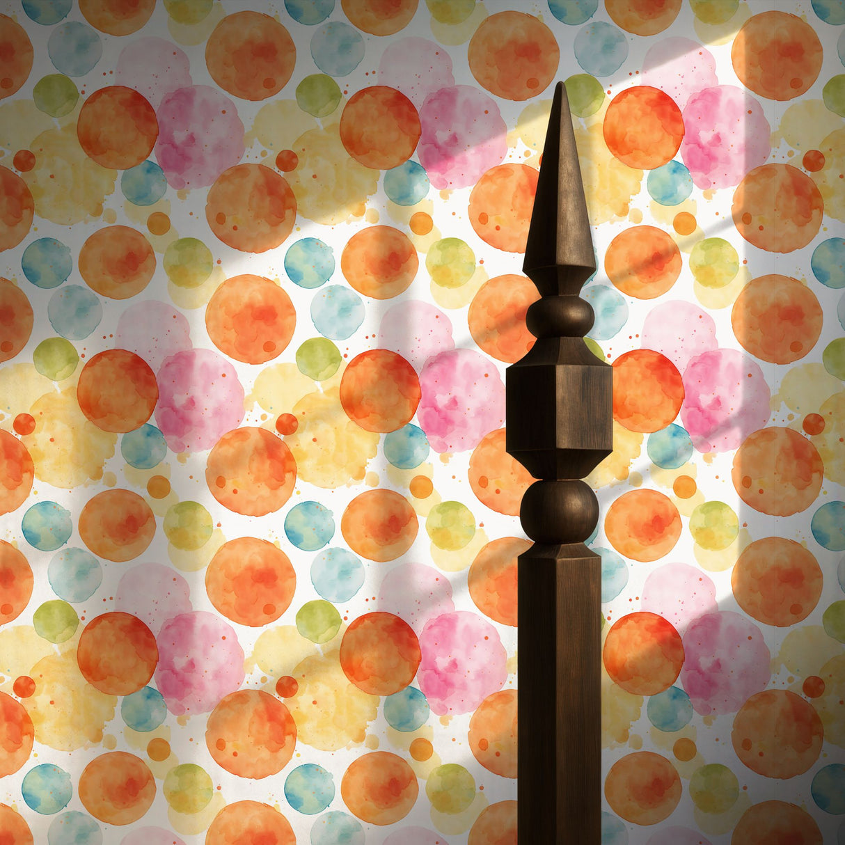 Polka Playtime | Colorful Watercolor Circles Children's Room Wallpaper Wallpaper Sckribbles