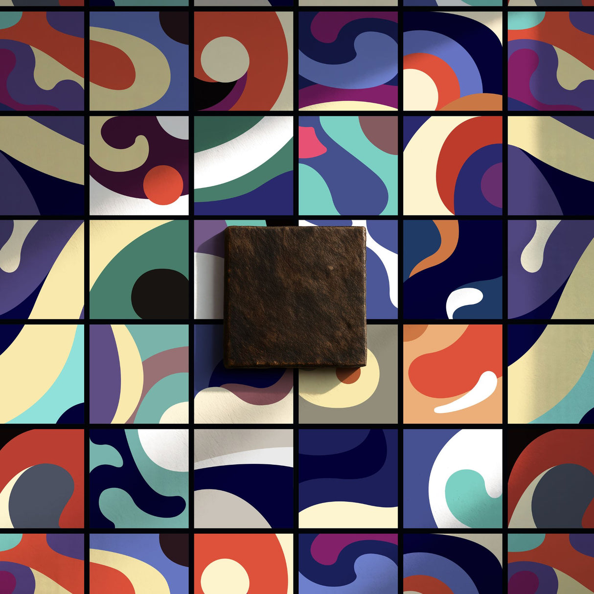 Block Party | Colorful Abstract Maximalist Geometrical Wallpaper Wallpaper Sckribbles