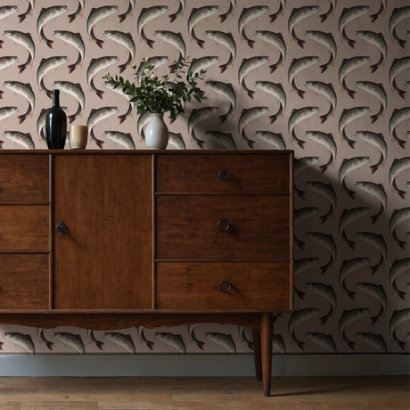Something Fishy | Unique & Cool Quirky Vintage Fish Wallpaper Wallpaper Sckribbles