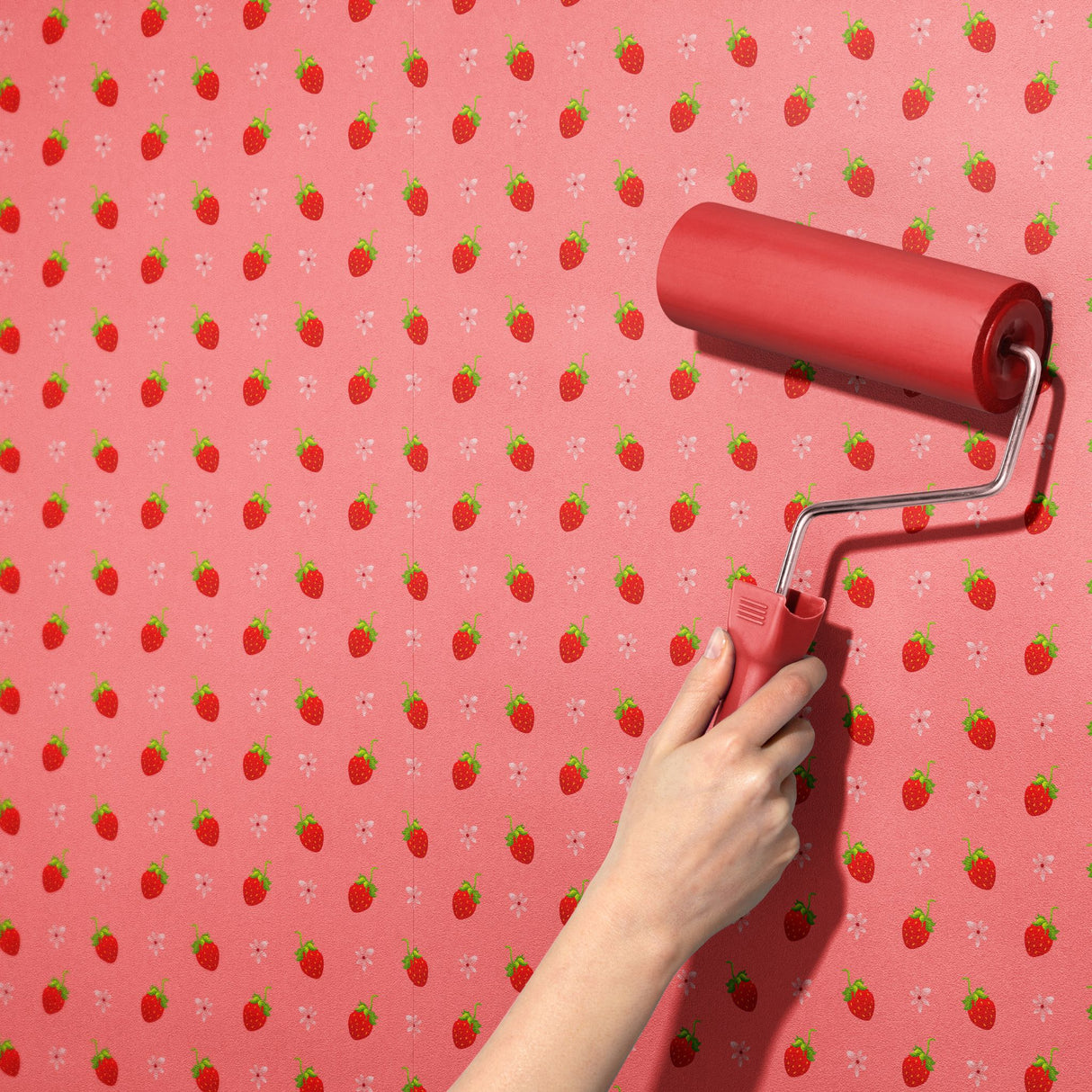 Berry Sweet | Pink Coquette Strawberry Wallpaper for Girl's Room Wallpaper Sckribbles