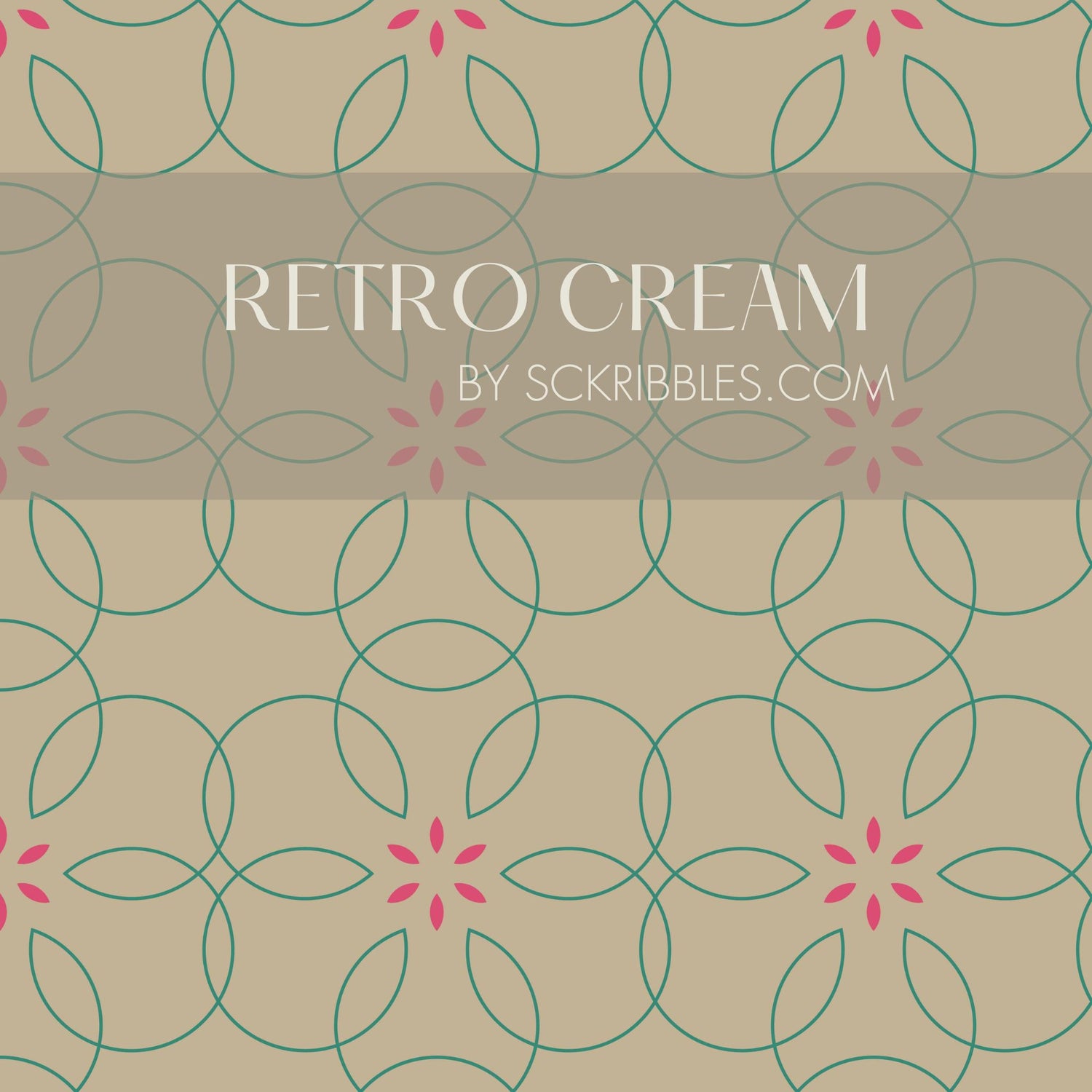 Bloomatrix | Geometrical Floral Retro Wallpaper Wallpaper Sckribbles Traditional - (Non-Woven) Sample 14'' x 14'' / 35 x 35 cm Retro Cream