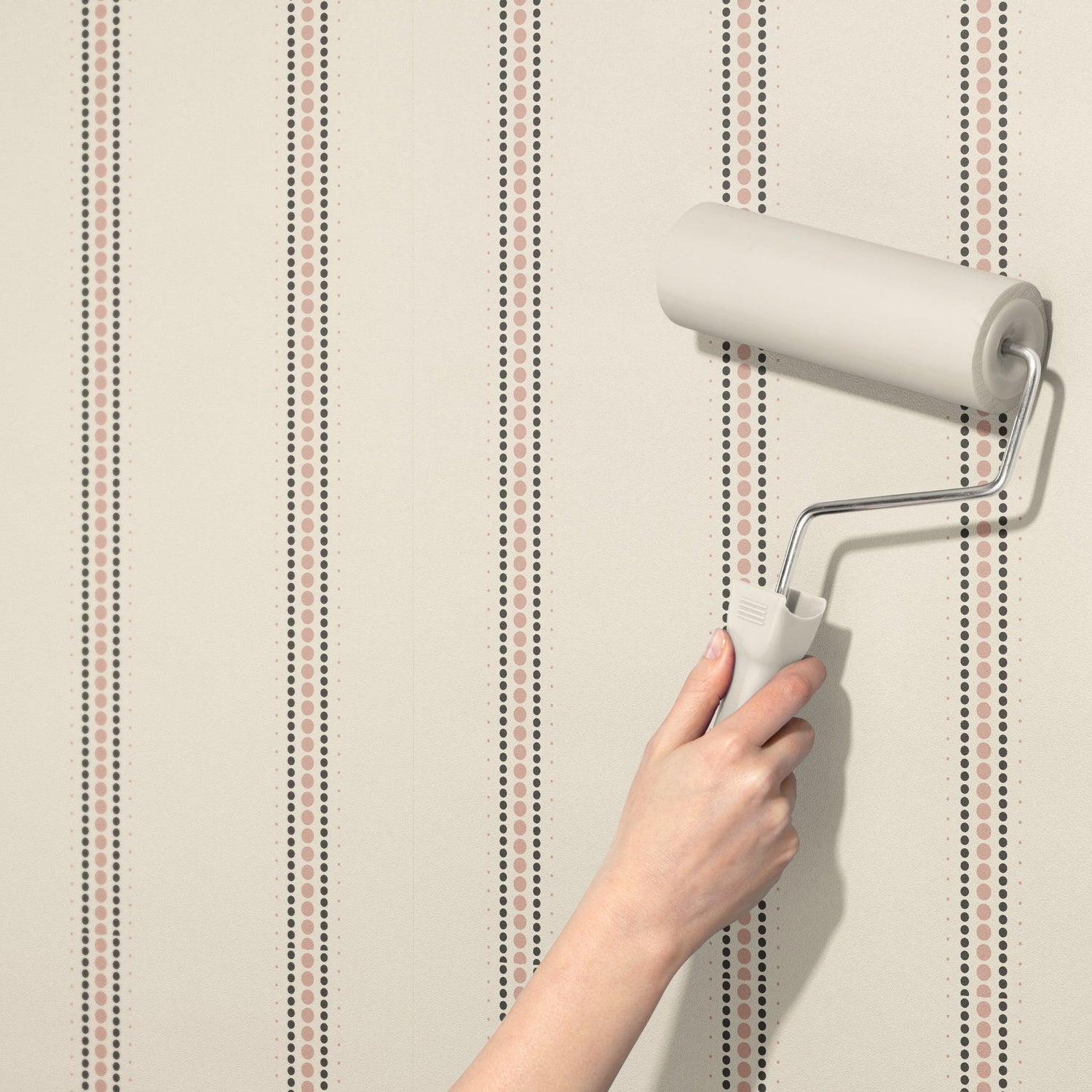Romantic Spots | Feminine Cream Spotty Vertical Striped Wallpaper Wallpaper Sckribbles