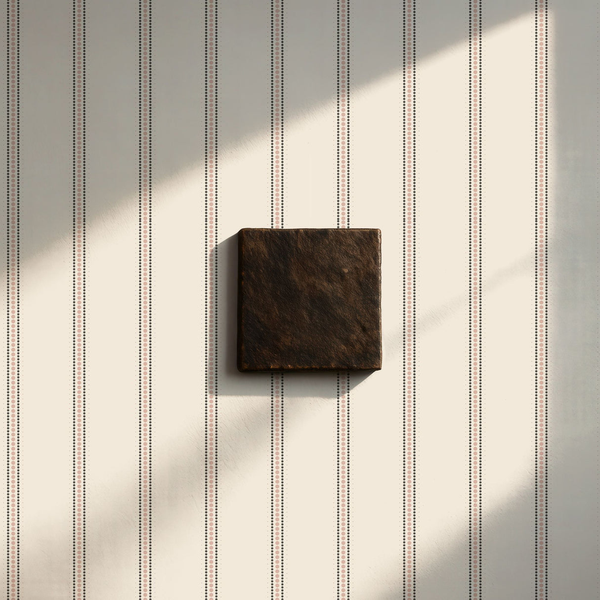 Romantic Spots | Feminine Cream Spotty Vertical Striped Wallpaper Wallpaper Sckribbles Signature - Premium Non-Woven Roll - 24 in x 32.8 ft (61 cm × 10 m)