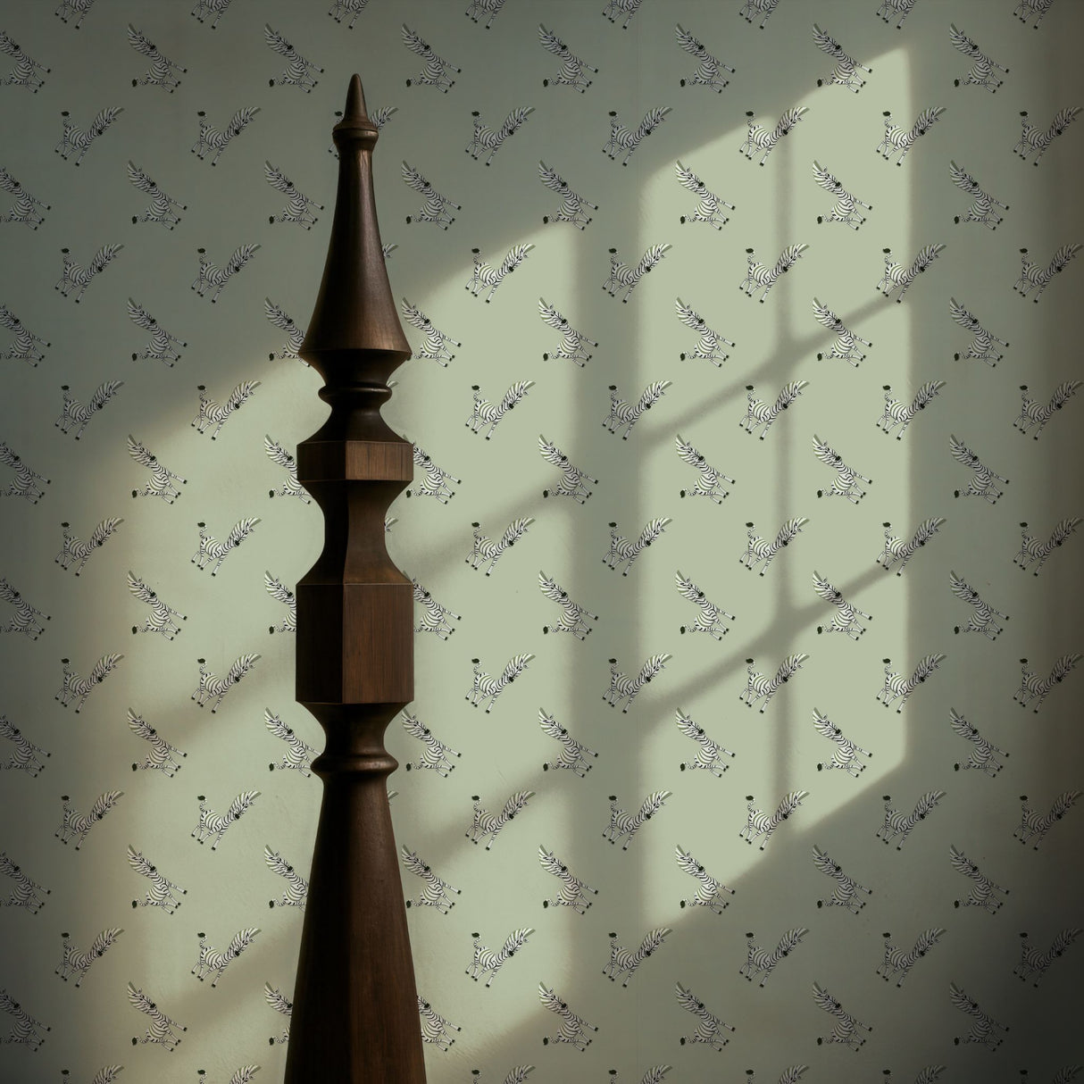 Little Stripes | Cute Light Green Zebra Children's Room Wallpaper Wallpaper Sckribbles