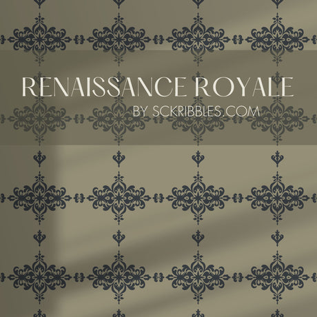 Crown Heritage | Classic French European Ornate Damask Wallpaper Wallpaper Sckribbles Traditional - (Non-Woven) Sample 14'' x 14'' / 35 x 35 cm Renaissance Royale