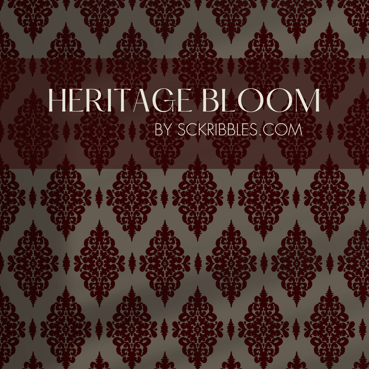 Ornate Grace | Vintage Opulent Regal Victorian Damask Wallpaper Wallpaper Sckribbles Traditional - (Non-Woven) Sample 14'' x 14'' / 35 x 35 cm Heritage Bloom