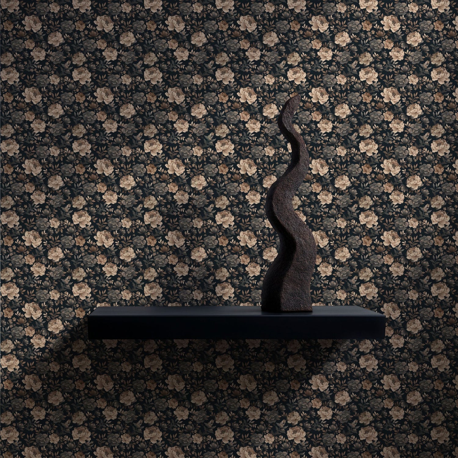 Moonlit Garden | Dark Academia Moody Floral Wallpaper Wallpaper Sckribbles