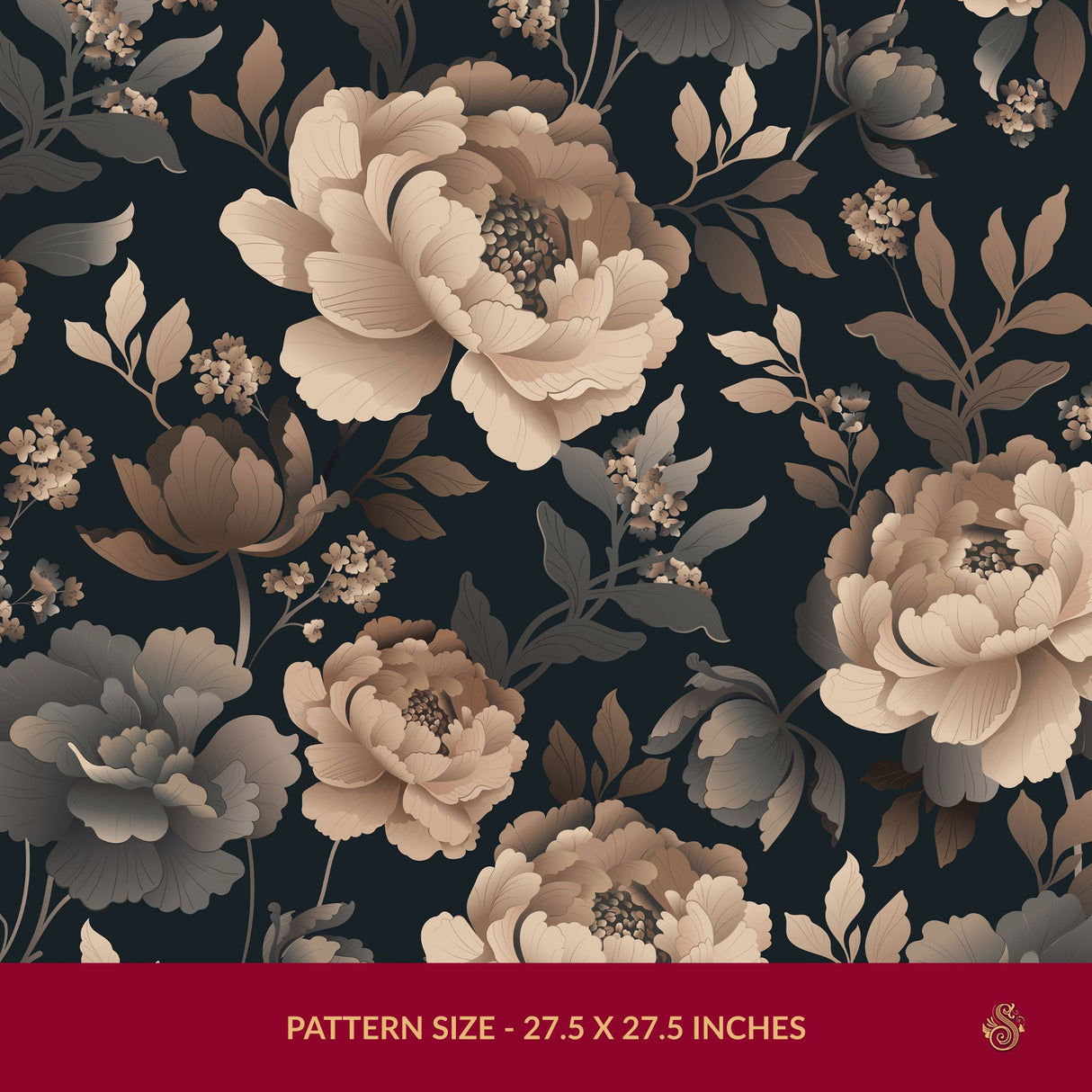 Moonlit Garden | Dark Academia Moody Floral Wallpaper Wallpaper Sckribbles Signature - Premium Non-Woven Roll - 27.5 in x 32.8 ft (70 cm × 10 m)