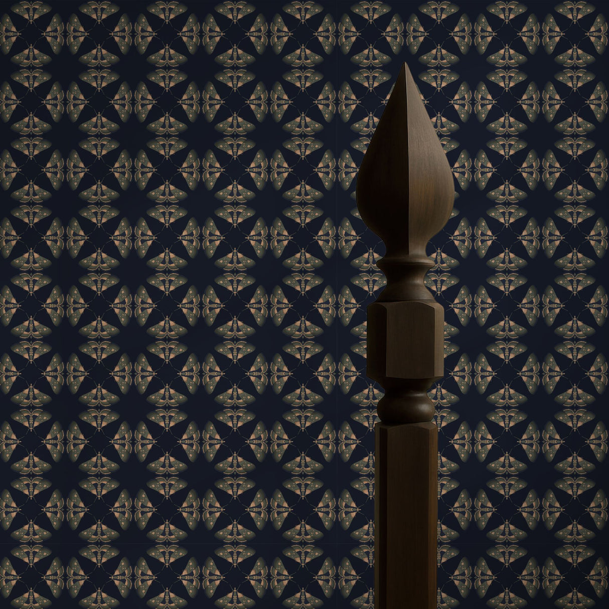 Moth Matrix | Moody Dark Academia Geometrical Moth Wallpaper Wallpaper Sckribbles